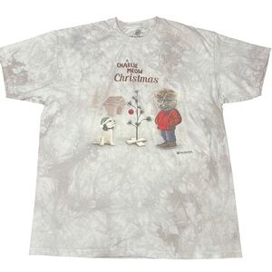 The Mountain T-Shirt Men’s XL A Charlie Meow Christmas Short Sleeve Gray Tie Dye